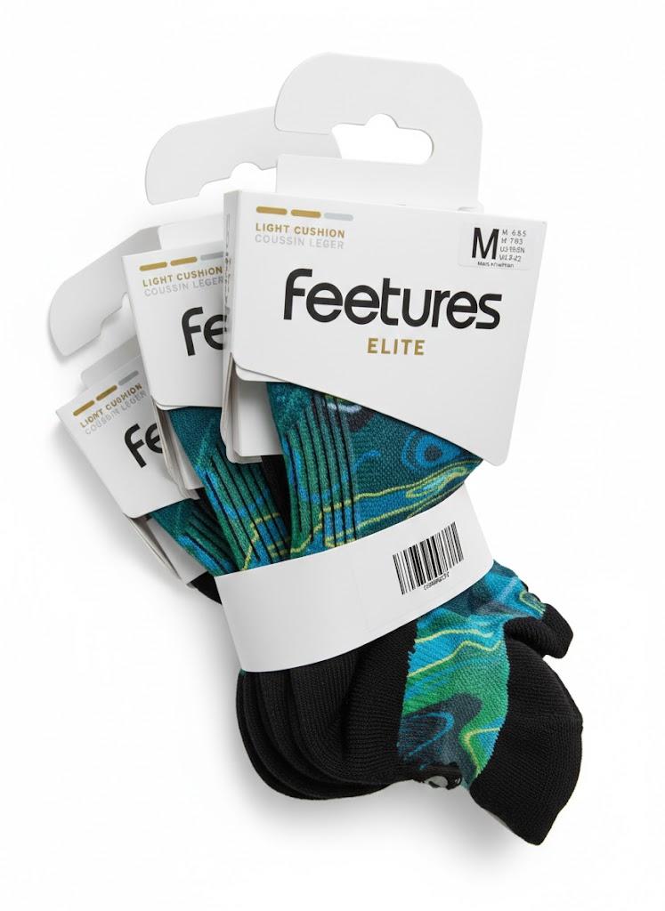 Feetures Elite Light Cushion No Show Tab Athletic Ankle Socks - Sport Sock with Targeted Compression Pack of 3 Size M
