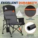 Overmont Camping Chair with Lumbar Support for Adults - Oversized with High Back Supports 450 LBS - Heavy Duty Folding Chair Portable for Outdoor Lawn Patio Balcony with Patent No.: US D1.028.543 S