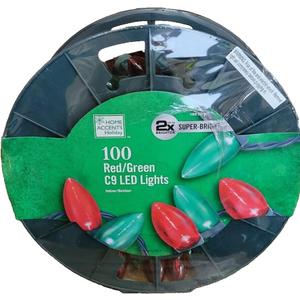 100 Red/Green C9 Super Bright LED Lights 66 Ft Long Lasting