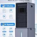 4-IN-1 Portable Air Conditioners w/3.2-Gal Tank for 24H Cooling, 4 Powerful Wind Speeds & 4 Modes, LED Touch Screen, Waterless Alert System & 12H Timer, Remote, Evaporative Air Cooler for Home