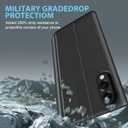 S25 Edge Flip Case for Samsung Galaxy S25 Edge 5G Case, Clear View Slim Fit Leather Cover for Samsung S25 Edge Phone Case with Kickstand Rugged Heavy Duty Shockproof Bumper Shell, 6.66 Inches (Black)