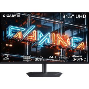 GIGABYTE - MO32U24 US - 31.5" QD-OLED Gaming Monitor - UHD 3840x2160-240Hz - 0.03ms - AMD FreeSync Premium Pro, NVIDIA G-SYNC Compatible - Type-C KVM - HDMI 2.1, DP - Height/Tilt/Swivel/Pivot