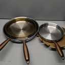 CAROTE 3-Piece Tri-Ply Stainless Steel Frying Pan Set, Skillet Set 8"/10"/12", Induction Compatible, Oven & Dishwasher Safe, Gold Handle, Mothers Day Gifts