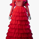 CosFantasy Womens Lydia Cosplay Costume Red Gothic Wedding Dress Gown Bride Costume Halloween FY0100 L