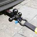 Trailer Hitch Tri-Ball Hitch Mount with Rotatoble Tow Shackle, fits for 2-inch Hitch Receiver, Hitch Lock Pin Included