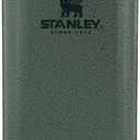 Stanley Classic Easy Fill Wide Mouth Flask 8 oz | Leakproof Hip Flask | Hinge Connected Never Lose Cap | Insulated Stainless Steel Liquor Container | BPA-Free | Hammertone Green