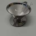 Pour Over Coffee Dripper Stainless Steel Coffee Filter Metal Cone Filter Extra Fine Wire Mesh Reusable Coffee Filter Coffee Maker (Silver, 1-6 Cups)