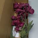 IPOPU Burgundy Silk Flowers 6PCS Fake Poppies Artificial Flowers for Veterans Day Floral Centerpieces, Tables, Wedding Decorations, Reception