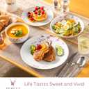 VEWEET Dinnerware Sets for 6, 24 Pieces Porcelain Plates and Bowls Set with Pink Floral, Classic Dishes Set Dining Ware for Dinner, Microwave Dishwasher Safe, Series ANNIE