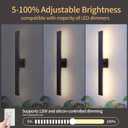 Aluminum 32 Inch Modern Wall Sconces Set of 2 LED 26W Black Sconce, 32 x 6.4 x 3.1 inches