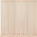 10x10 Champagne Tulle Backdrop Curtains for Parties, Sheer Backdrop Curtain Wedding Photo Background Drapes for Baby Shower Photography Birthday Party