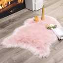 MIULEE Fluffy Rug Soft Shaggy Faux Fur Area Rug Luxury Plush Sheepskin Carpet for Bedroom Living Room Sofa Chair 2 x 3 Feet, Pink