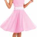 fun shack Baby Dancing Movie Dress, 50s Style Rockabilly Dresses for Women, Vintage 50s Dresses, Retro Fashion (Medium, Pink)