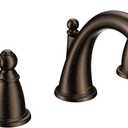 Moen Brantford Oil-Rubbed Bronze Two-Handle Widespread Bathroom Faucet Trim Kit Bathroom Faucets for Sink 3-hole Deck Mounted Setup, (Valve Required), T6620ORB (8 inches)
