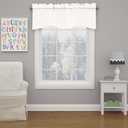 ECLIPSE Kendall Modern Scalloped Valance Rod Pocket Window Curtain for Kitchen or Bathroom, 42" x 18", White