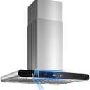 Tiesay Island Range Hood 30 inch, 700 CFM Dual-Sided Ceiling Mount Vent Hood, Convertible Ducted/Ductless, Touch,Gesture & Remote Control, 3-Speed Fan, 4 LED Lights, Stainless Steel