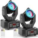 2PCS Compact 30W Stage Moving Head Light with Beam,GOBO Projection,Remote Control Sound Active & DMX512 Control 450 Pan/180 Tilt for DJ Party Home Theater Small Venues