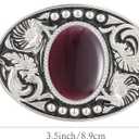 Western Belt Buckle Longhorn Eagle Rooster Cowboy Rodeo Belt Buckles Cowboy Accessories for Men Women (2# Opal)