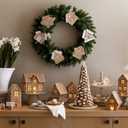 Sosation 24 Pcs Christmas Gingerbread House Ornaments Gingerbread Hanging Decorations Silicone Christmas Ornaments with Ropes for Xmas Tree Winter Crafts