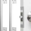 Blulu 2 Pcs Door Latch Guard Plate 11 Inch Outswing Angle Latch Protector Shield L Shaped Security Reinforcement Striker Plates to Block Access to Door Lock Deadbolt