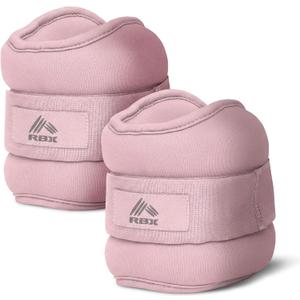 RBX Wrist & Ankle Weights Set, Adjustable Comfort Fit for Training & Toning (4lb (2lb Each), Pink)