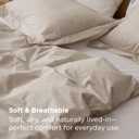 Bedsure 100% Washed Cotton Duvet Cover Twin Size - Linen Color Minimalist Bedding Set Linen Like - PureWoven Plain Simple & Soft Comforter Cover for All Seasons (Twin, 68"x90")
