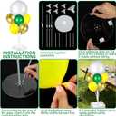 Golf Party Balloons Stand Kit 2 Sets With 2 White Golf Balls Foil Balloons Centerpieces for Tables Sports Party Dark Green Yellow Gold Balloon for Baby Shower Golfing Sports Theme Birthday Decorations, 2 Count