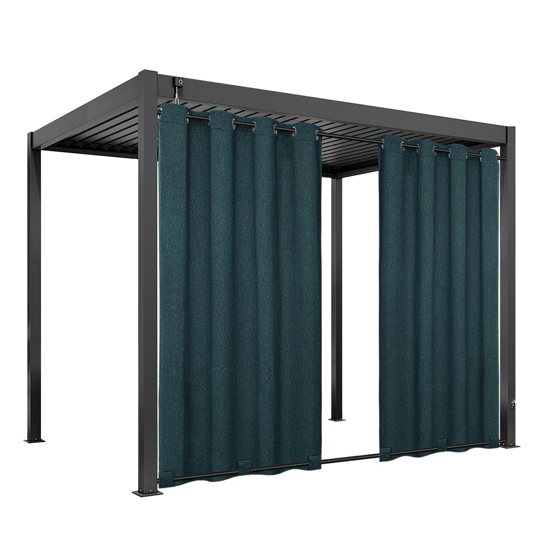 Easy-Going Linen Look Outdoor Curtains 110x96 inch, Teal