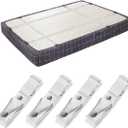 Bed Sheet Holder Straps- Adjustable Fitted Sheet Clips Bed Sheet Fastener Suspenders Elastic Gripper Holder Used for Bed Sheets,Mattress Covers, Sofa Cushion(Set of 4) (White)