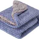 Fuzzy Blanket or Fluffy Blanket for Baby Girl or boy, Soft Warm Cozy Coral Fleece Toddler, Infant or Newborn Receiving Blanket for Crib, Stroller, Travel, Outdoor (24" x 32", DG-Pearl Blue)