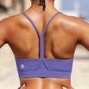 RUNNING GIRL Y-Back Sports Bras for Women, Medium Impact Wirefree Padded Bra Workout Crop Top Longline Sports Bra Push up (Purple, L)