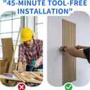 Peel and Stick Acoustic Wall Panels 8-Pack 43.3" * 11.8" 3D Wood Slat Sound Absorbing Panels for Home Theater, Office & Bedroom Easy DIY Installation, Oak Finish