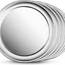 New Star Foodservice Restaurant-Grade Aluminum Pizza Pan/Tray, Wide Rim, 8 Inch, Pack of 6