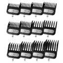 Clipper Guards Set Compatible with Most Wahl Clippers, -1/16" to 1", 12 Piece Set, Black Color, New Version