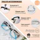 MARE AZZURO Large Reading Glasses Women Retro Square Readers 1.0 1.25 1.5 1.75 2.0 2.25 2.5 2.75 3.0 3.5 4.0 5.0 6.0 (03 Black+blue)