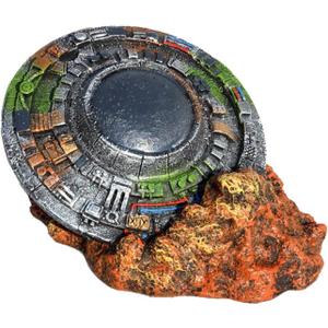 Sunken Spaceship Aquarium Decorations UFO Ornaments Resin Material Betta for Small Fish for Tank UFO Spaceship Aquarium Decor Decorations Betta Fish Tank Decorations Small Resin