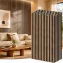 RITOLLO 6-Pack Wood Slat Wall Panels, 46.5 Sq Ft Coverage, Natural Walnut, 47.2" X 23.6"