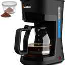 SuntNeew 12-Cup Coffee Maker, 1.5L Drip Coffee Machine with One-Touch Brewing, Glass Carafe, Anti-Drip System, Reusable Filter, Easy-to-Use Home & Office Coffee Brewer