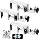 Outside Mounted Blinds Curtain Rod Bracket,Adjustable 1.2-2 Inch Width Track,Tool-Free and Drill-Free, Ideal for Living Rooms,Bedrooms,Restaurant and Offices Curtain Rod Brackets(White,3Pack)