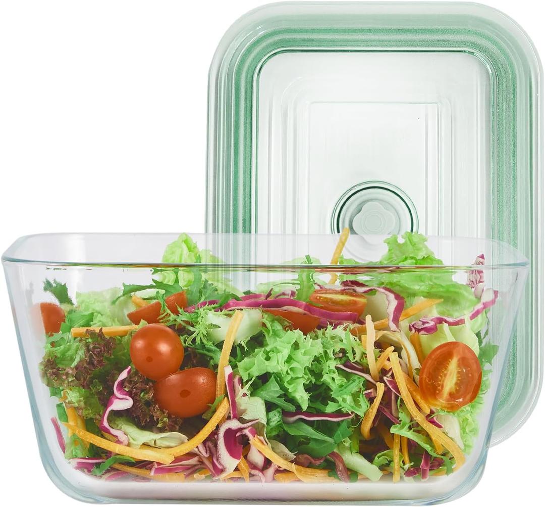 12 Cups/ 100 oz Large Glass Food Storage Baking Container with Lid - For Baking, Roasting, Storing Food, Vegetables Fruits