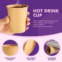8 oz 500 pack Coffee Cups, Disposable Paper Cups, Sturdy Kraft Leak-Proof Drinking Cups for Hot and Cold Drinks, Office, Party, Home and Travel