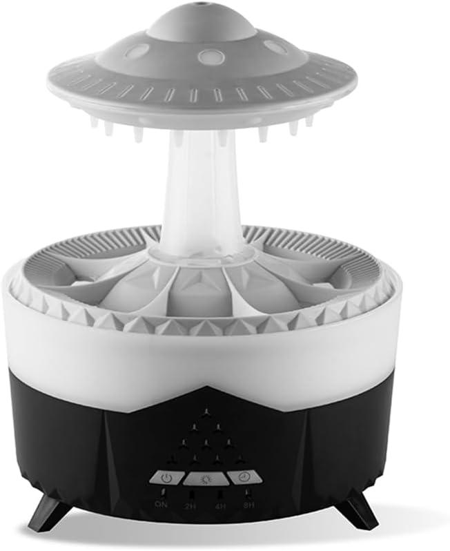 Rain Cloud Aromatherapy Diffuser Air Humidifiers Water Drip,Mushroom Essential Oils with Adjustable 7 LED Night Light,Remote Control Timing for Sleeping and Relaxing (Black)