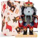 Christmas Decorations Nutcracker Ornament,6.3 Inch Wooden Traditional Nutcracker,Festive Collectible Christmas Nutcracker,Painted Nutcracker Figures Party Tabletop Thanksgiving Decor(Mouse King)