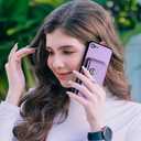 2 x LEMAXELERS for iPhone 16e Wallet Case with Credit Card Holder 360 Rotating Ring Stand Shockproof Protective Cover Snap Button Closure Case for iPhone 16e. Purple YBK