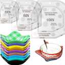 Bowl Cozy Template Cutting Ruler Set, 3Pcs Acrylic Transparent Quilting Bowl Templates for Hot and Cold Food Bowl Rack, DIY Kitchen Art Craft Acrylic Stencil Cut On Fold Template Sewing (White)