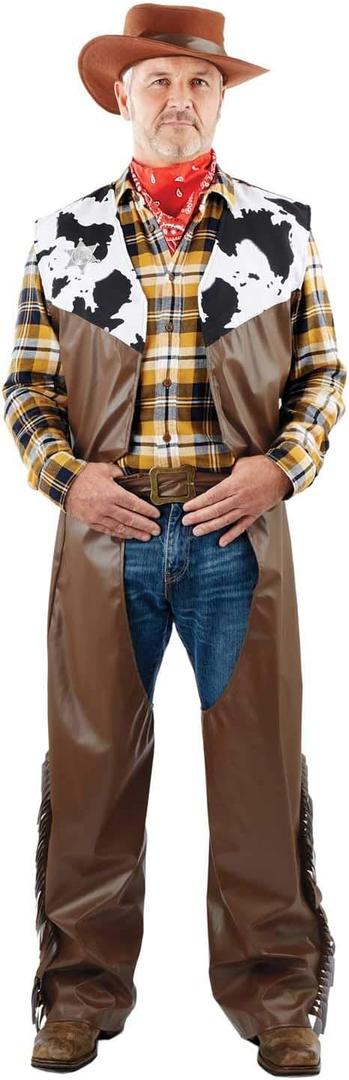Fun Shack Adult Cowboy Costume for Men, Halloween Cowboy Outfit, Western Costume for Adults, Rodeo Dress-Up, One Size
