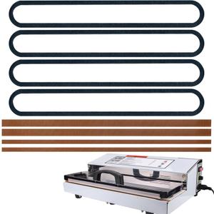 Foam Replacement Gaskets for Weston Pro-Series Vacuum Sealer, replacement parts for Weston Pro-2100 & 2200 & 2300 Vacuum Sealer Pro Series, 4 Foam Replacement Gaskets and 4 Seal Bar Tapes.