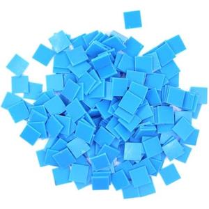 200 Pieces Blue Mosaic Tiles, Opaque Square Mosaic Tiles for Crafts Bulk, Stained Small Acrylic Tiles for Mosaic Projects Supplies Home Decorations (15 x 15 mm)