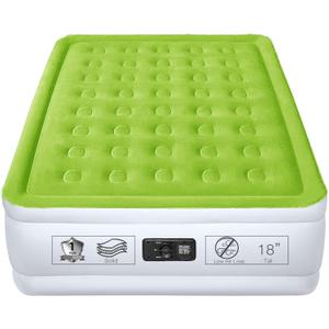 YENING Full Size Air Mattress with Built in Pump Raised Double Blow up Bed Inflatable Camping Airbed Electric 18 Inch Tall
