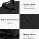 COOFANDY Men's Casual Short Sleeve Button Down Shirts Untucked Dress Shirts Wrinkle Free Summer Wedding Shirts Solid (Blue, M)